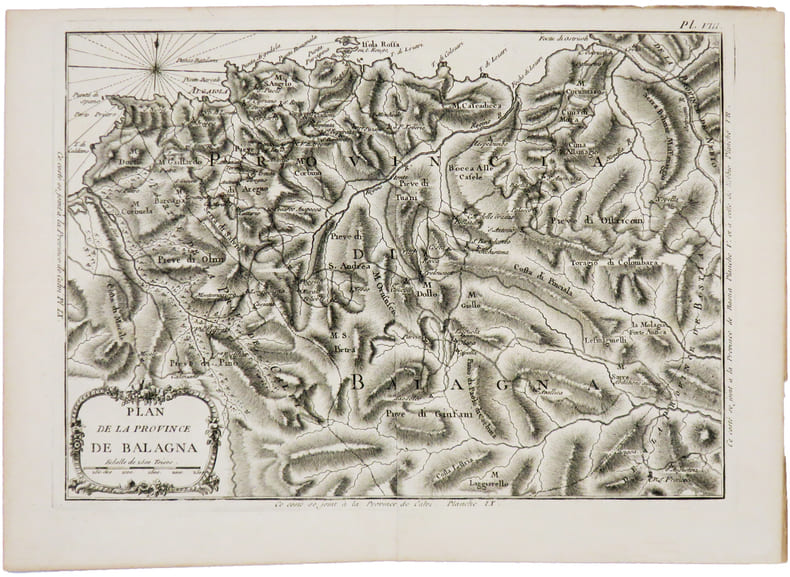  [CORSE] Plan de la province de Balagna.. BELLIN (Jacques-Nicolas).