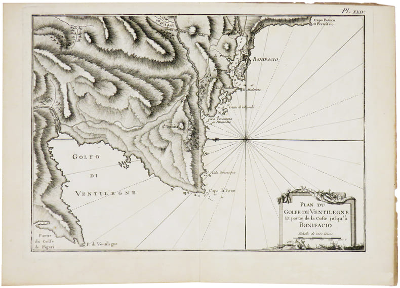  [CORSE] Plan du golfe de Ventilegne et partie de la coste jusqu'&agrave; Bonifacio.. BELLIN (Jacques-Nicolas).