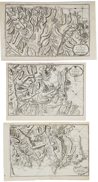  [CORSE] Carte de la province de Bonifacio en trois feuilles.. BELLIN (Jacques-Nicolas).