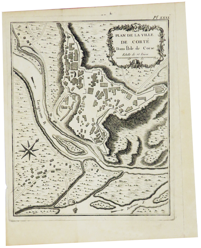  [CORSE] Plan de la ville de Corté dans l'isle de Corse.. BELLIN (Jacques-Nicolas).