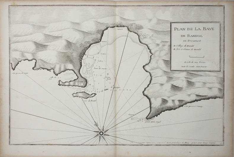  [BANDOL] Plan de la baye de Bandol en Provence.. AYROUARD (Jacques).