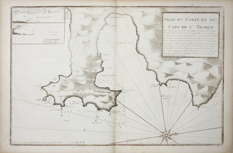  [ST-TROPEZ] Plan du golfe et des caps de St. Tropez.. AYROUARD (Jacques).