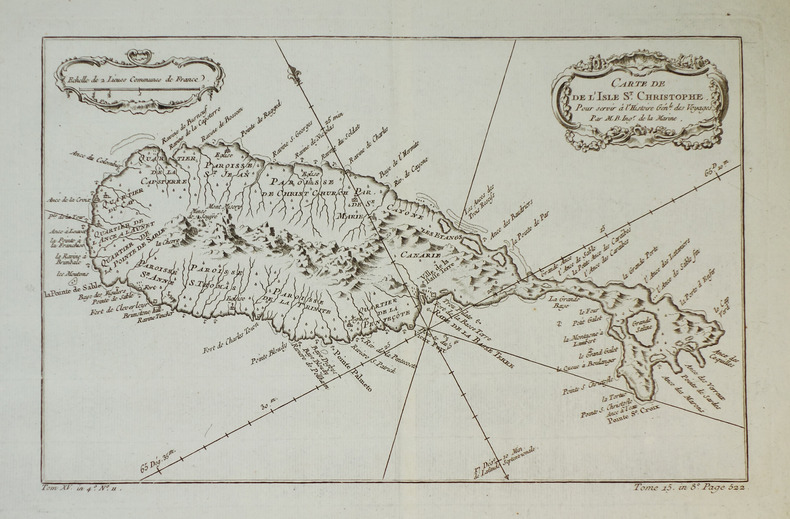  [SAINT KITTS] Carte de l'isle St. Christophe.. BELLIN (Jacques-Nicolas);