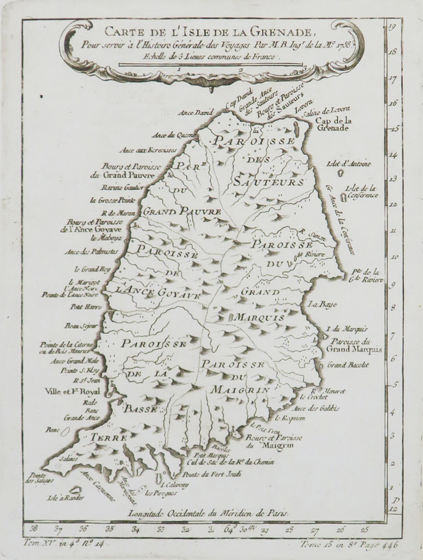  [GRENADE] Carte de l'isle de la Grenade.. BELLIN (Jacques-Nicolas).