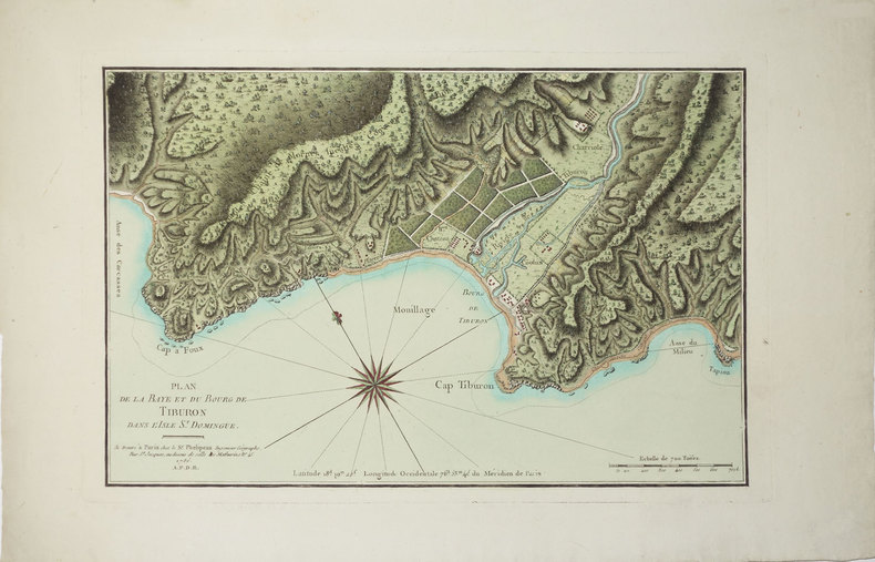  [HAITI] Plan de la baye et du bourg de Tiburon dans l'isle St. Domingue.. MOREAU DE SAINT-MERY (Médéric-Louis-Elie).
