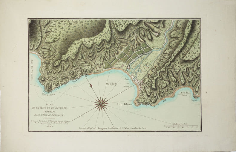  [HAITI] Plan de la baye et du bourg de Tiburon dans l'isle St. Domingue.. MOREAU DE SAINT-MERY (M&eacute;d&eacute;ric-Louis-Elie).