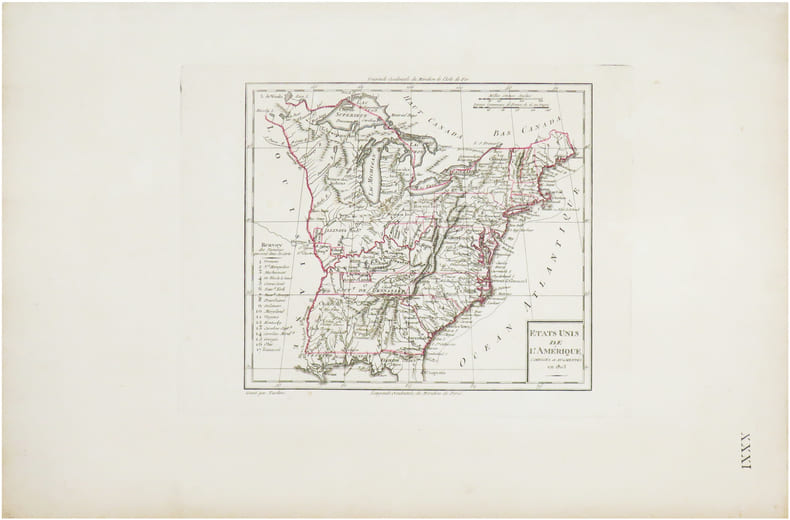  Etats Unis de l'Am&eacute;rique, corrig&eacute;s et augment&eacute;s en 1803.. TARDIEU (Pierre Antoine).