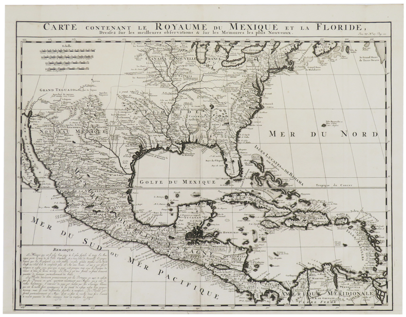  Carte contenant le royaume du Mexique et la Floride.. CHATELAIN (Henry Abraham).
