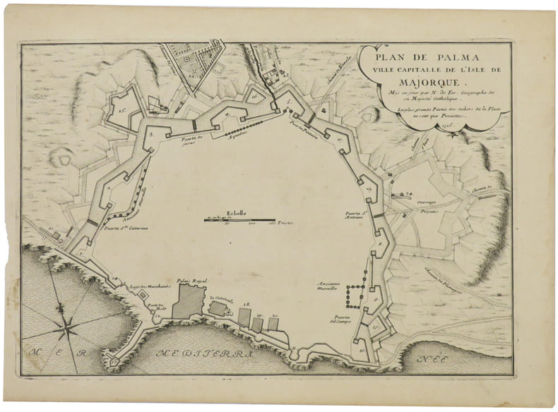  [MAYORQUE] Plan de Palma ville capitalle de l'isle de Majorque.. FER (Nicolas de).