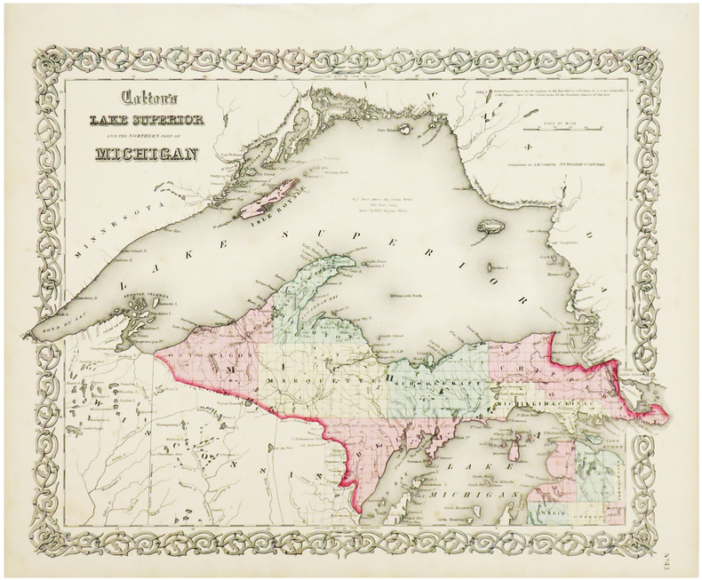  Lake Superior and the northern part of Michigan.. COLTON (Joseph Hutchins).