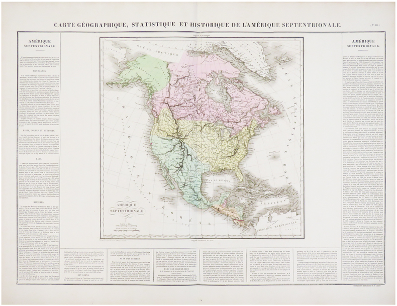 Carte géographique, statistique et historique de l'Amérique septentrionale.. BUCHON (Jean Alexandre).