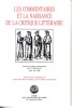 Les commentaires et la naissance de la critique littéraire. MATHIEU-CASTELLANI Gisèle, PLAISANCE Michel & al.