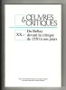 Oeuvres & Critiques XX,1 - Du Bellay devant la critique de 1550 à nos jours. (DU BELLAY Joachim) / LEINER Wolfgang & al.