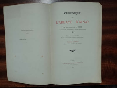 Chronique de l'Abbaye d'Ainay