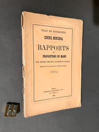 Ville de Bourbonne. Conseil Municipal. Rapports et propositions du maire sur divers travaux d'utilité publique. Imprimés à la demande du Conseil Municipal.