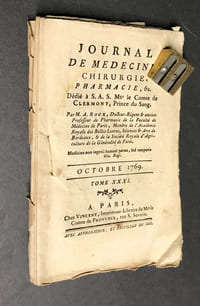 Journal de médecine, chirurgie, pharmacie, etc. par M. A. Roux... Octobre 1769. Tome XXXI. 