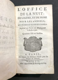 L'Office de la Nuit, de Laudes, et de Prime pour les annuels, les grands et petits-solennels. 