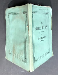 Des Sociétés par actions. Des banques en France. Octobre 1837.