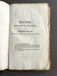 Recueil des lois de finances. Session de 1831. (Ouverte le 23 juillet 1831 et close le 21 avril 1832).