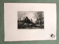 [Estampe]. Le ruisseau et la chapelle Saint-Philibert. Eau-forte originale signée sur le cuivre en bas à gauche.