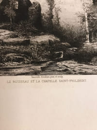 [Estampe]. Le ruisseau et la chapelle Saint-Philibert. Eau-forte originale signée sur le cuivre en bas à gauche.