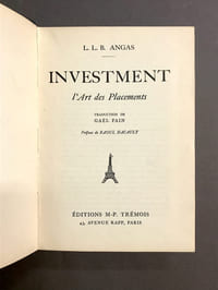 Investment. L'art des placements.