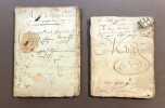 [Manuscrits]. Deux cahiers manuscrits : "Ce livret appartien à mois Mage..." et "Règle de trois de raison ou de proportion". . 