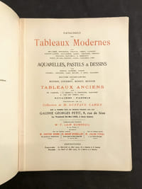 Catalogue des Tableaux Modernes... aquarelles, pastels & dessins... tableaux anciens... Collection de M. Gustave Cahen (première vente). 