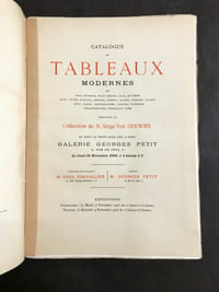 Catalogue de Tableaux Modernes... composant la Collection de M. Serge Von Derwies... 