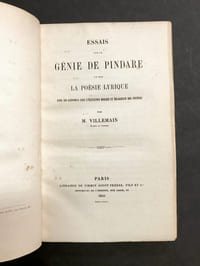 Essais sur le génie de Pindare et sur la poésie lyrique dans ses rapports avec l'élévation morale et religieuse des peuples.