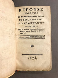 Réponse ingénue de Pierre-Augustin Caron de Beaumarchais, à la consultation injurieuse Que le Comte Joseph-Alexandre Falcoz de La Blache a répandue dans Aix.