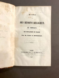 De l'État et des besoins religieux et moraux des populations en France.