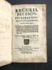 Recueil des edits, declarations, arrests et reglemens, concernant Les Créations, Establissemens, Fonctions & Droits de Commissaires-Receveurs, ...
