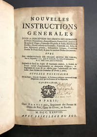 Nouvelles instructions générales pour la perception des droits des domaines & Droits Domaniaux ;. Amortissements ; Francs-Fiefs ; nouveaux Acquêts & Usages...
