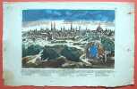 "Augsbourg". Ville impériale, Evesché et l'une des plus considérables de l'Allemagne... [Gravure en taille-douce, coloriée à la gouache à l'époque].. ...
