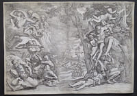 (Allégorie de l'Hiver) (Allegory of winter) (allegoria dell'inverno). Estampe originale à l'eau-forte.