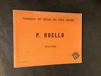 [Catalogue]. Fabrique de sièges en tous genres P. Ruello 1935 - 1936. 