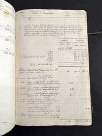 Carnet de comptes d'un fermier bourbonnais, en grande partie vierge. 