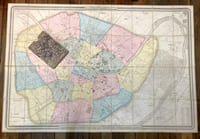 Plan géométral de Paris et de ses agrandissements à l'échelle d'un millimètre pour 10 m (10,1000).