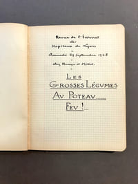 [Manuscrit] - Revue de l'Internat des Hôpitaux de Lyon. Samedi 29 septembre 1928 chez Berryer et Millet. Les Grosses Légumes Au Poteau... Feu !. 