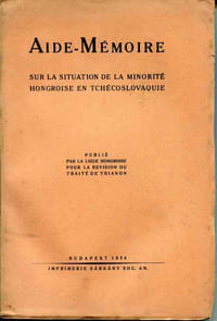 Publié par la ligue hongroise pour la révision du Traité de Trianon