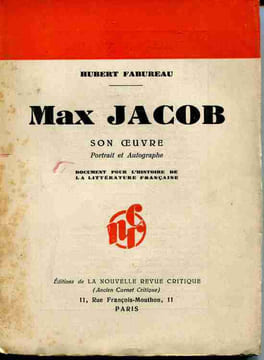Max Jacob. Son oeuvre. Portrait et autographe. MAX JACOB . FABUREAU (Hubert)