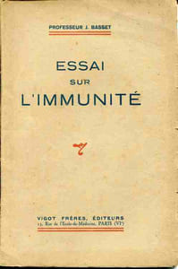 Essai sur l'immunité. 1 planche hors-texte.