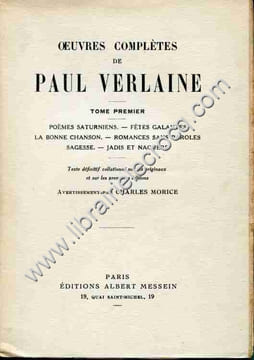 Oeuvres complètes . Tome premier. VERLAINE Paul