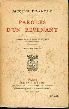 Paroles d'un revenant . avec 3 gravures. ARNOUX Jacques d'