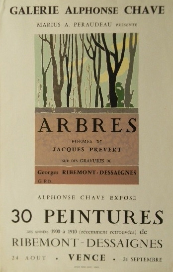 ARBRES. Affiche originale illustrée par Ribemont-Dessaignes.. RIBEMONT-DESSAIGNES (Georges)