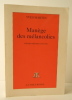 MANEGE DES MELANCOLIES. Poésies inédites (1960-1990).. MARTIN (Yves).  