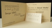 CARTON D’INVITATION ET CARTE DE VISITE. Carton d’invitation à la signature par Serge Lido de ses albums de photographies Ballet à Libraire ...