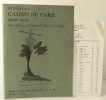 CASINO DE PARIS 1920-1930. The collection of Monsieur Wilfrid Piollet. Catalogue de la vente par Sotheby's London le 24 Juin 1970 d’une collection de ...