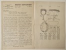 BREVET D’INVENTION. Brevet d’invention déposé le 18 décembre 1953 au Ministère de l’Intérieur et du Commerce par Boris Vian pour une roue élastique.. ...